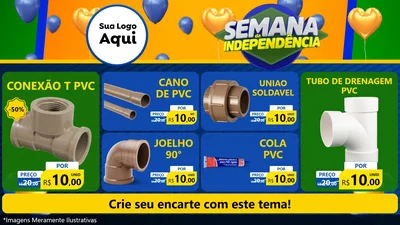 Modelo de TV para TV Horizontal com o tema Semana da Independência para Tubos e conexões