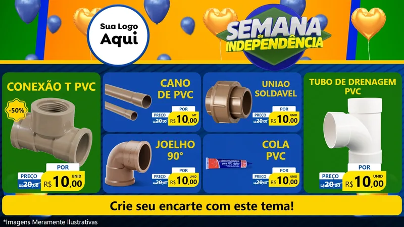Modelo de TV para TV Horizontal com o tema Semana da Independência para Tubos e conexões