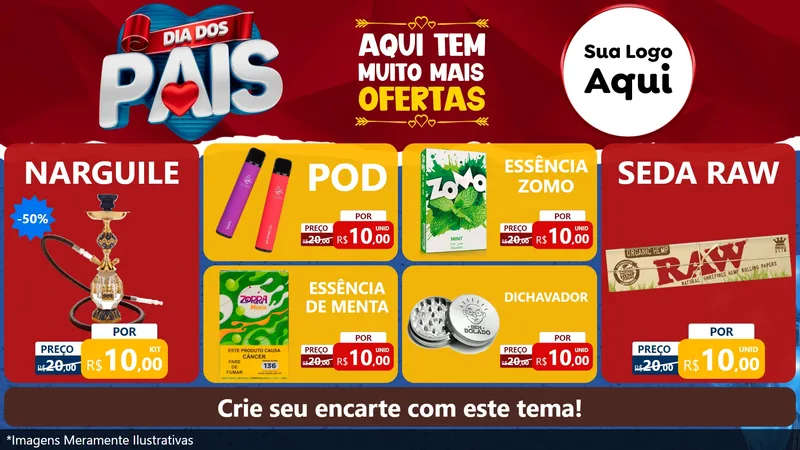 Modelo de TV para TV Horizontal com o tema Dia dos Pais para Tabacaria