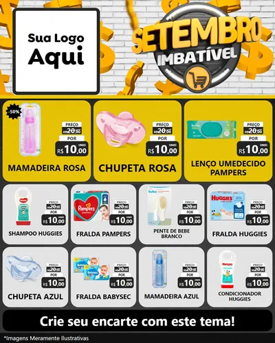 Modelo de Rede Social para Feed Instagram com o tema Setembro Imbatível para Bebês