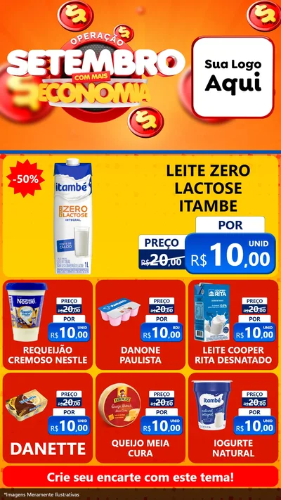 Modelo de Rede Social para Stories com o tema Operação Setembro Com Muita Economia para Frios e Laticínios