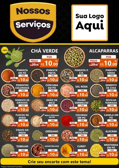 Modelo de Encarte para Encarte A4 Vertical com o tema Nossos Serviços para Produtos Naturais