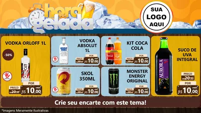 Modelo de TV para TV Horizontal com o tema Hora da Gelada para Distribuidora de bebidas