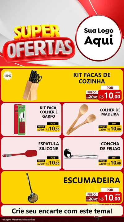 Modelo de TV para TV Vertical com o tema Super Ofertas para Utilidades Domésticas