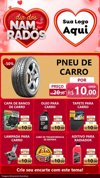 Modelo de Rede Social para Stories com o tema Dia dos Namorados para Auto peças