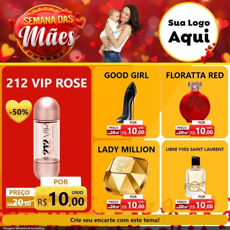Modelo de Rede Social para Feed Facebook com o tema Semana das Mães para Perfumes