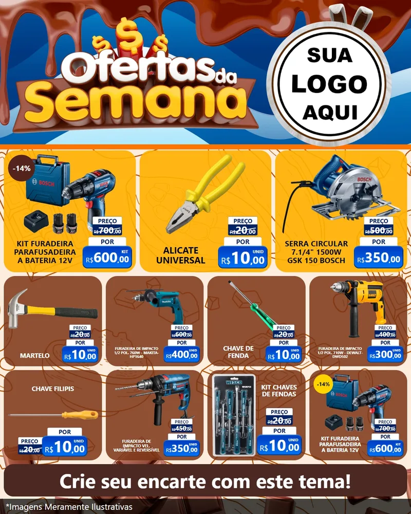 Modelo de Rede Social para Feed Instagram com o tema Ofertas da Semana - Páscoa para Maquinas e Ferramentas