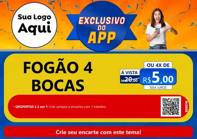 Modelo de Cartaz para Cartaz A4 Horizontal com o tema Exclusivo do Aplicativo para Móveis e Eletro