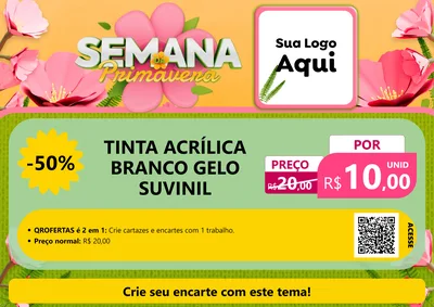 Modelo de Cartaz para Cartaz A4 Horizontal com o tema Semana da Primavera para Tintas e Ferramentas