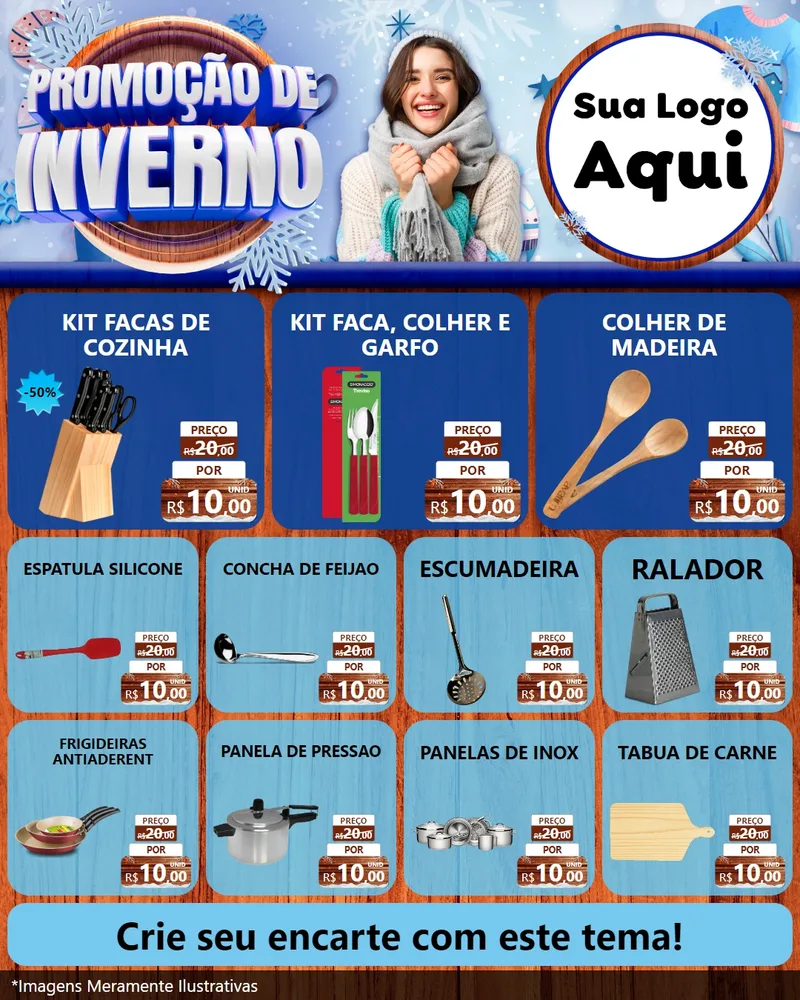 Modelo de Rede Social para Feed Instagram com o tema Promoção de Inverno para Utilidades Domésticas