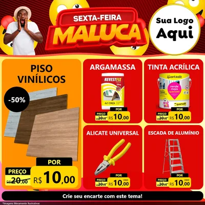 Modelo de Rede Social para Feed Facebook com o tema Sexta-feira Maluca para Material para Construção