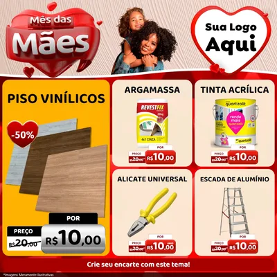Modelo de Rede Social para Feed Facebook com o tema Mês das Mães para Material para Construção
