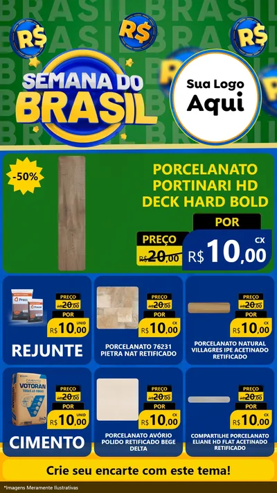 Modelo de Rede Social para Stories com o tema Semana Do Brasil para Pisos e revestimentos