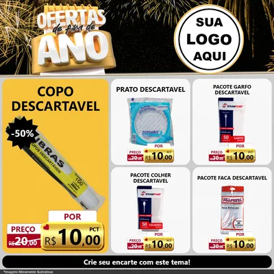 Modelo de Rede Social para Feed Facebook com o tema Ofertas de Fim de Ano para Embalagens
