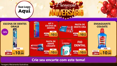 Modelo de TV para TV Horizontal com o tema Promoção de Aniversário para Higiene Pessoal
