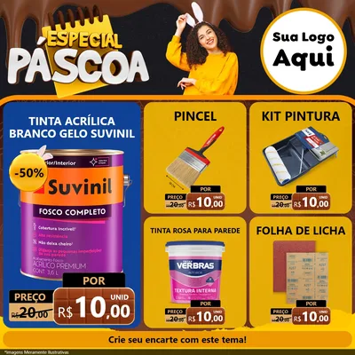 Modelo de Rede Social para Feed Facebook com o tema Especial Páscoa para Tintas e Ferramentas