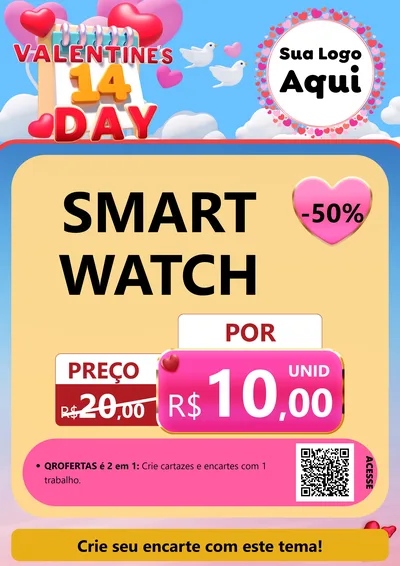 Modelo de Cartaz para Cartaz A4 Vertical com o tema Valentine's Day para Informática