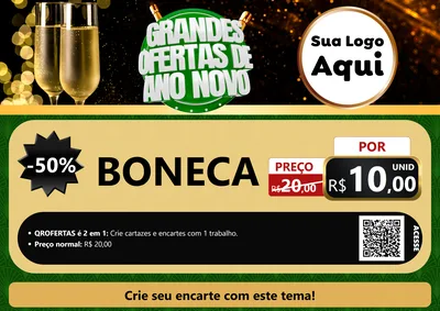 Modelo de Cartaz para Cartaz A4 Horizontal com o tema Grandes Ofertas de Ano Novo para Brinquedos