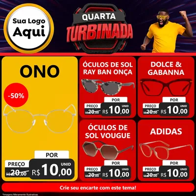 Modelo de Rede Social para Feed Facebook com o tema Quarta Turbinada para Óticas