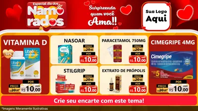 Modelo de TV para TV Horizontal com o tema Especial Dia dos Namorados para Farmácia