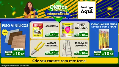 Modelo de TV para TV Horizontal com o tema Ofertas da Semana da Independência para Material para Construção