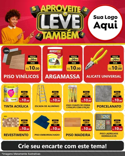 Modelo de Rede Social para Feed Instagram com o tema Aproveite e Leve Também para Material para Construção