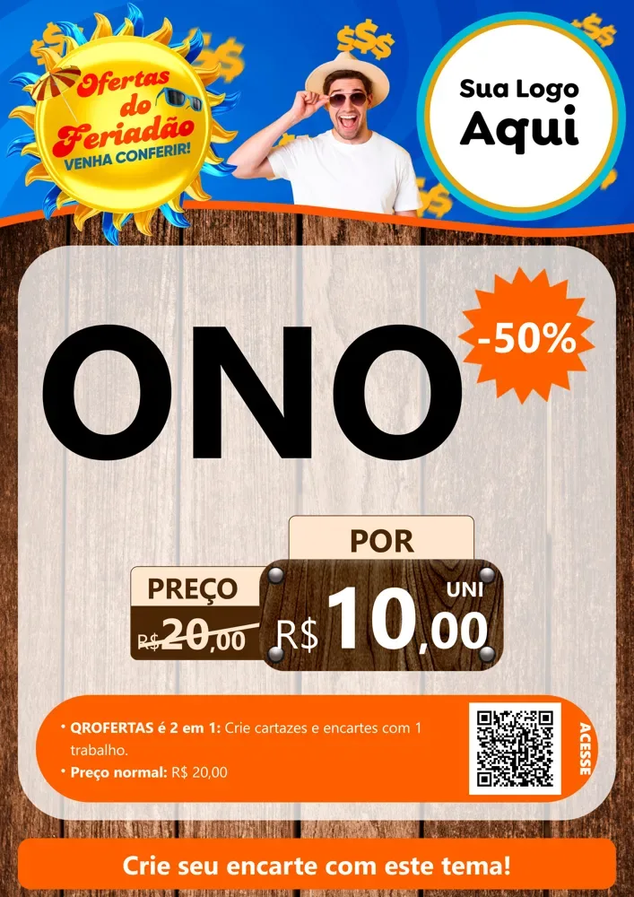 Modelo de Cartaz para Cartaz A4 Vertical com o tema Ofertas do Feriadão para Óticas