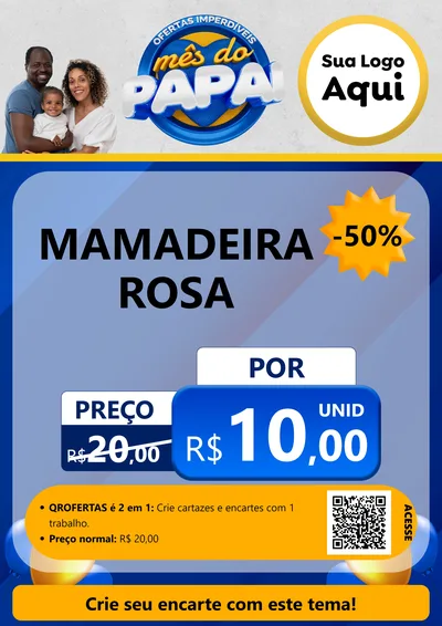 Modelo de Cartaz para Cartaz A4 Vertical com o tema Ofertas Imperdíveis Mês Do Papai para Bebês