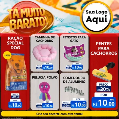 Modelo de Rede Social para Feed Facebook com o tema Está Muito Barato para Pet Shop