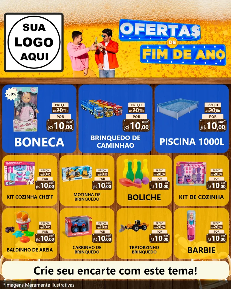 Modelo de Rede Social para Feed Instagram com o tema Ofertas de Fim de Ano para Brinquedos