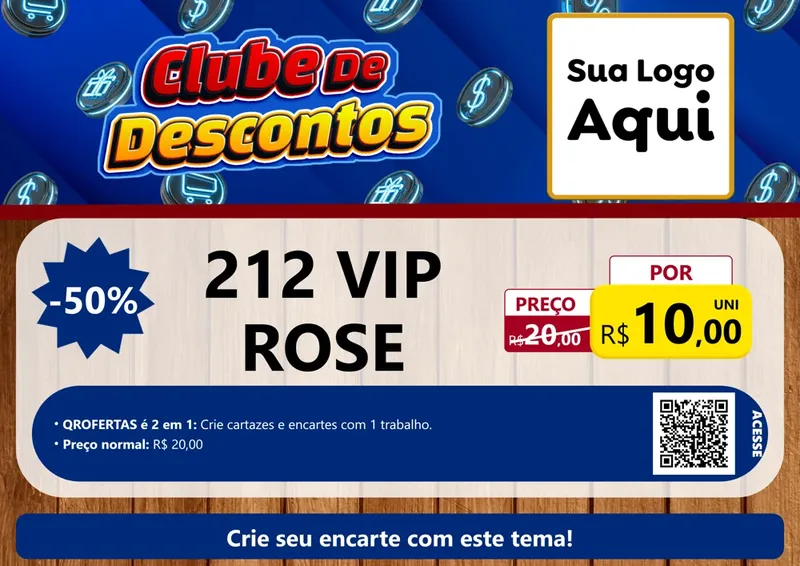 Modelo de Cartaz para Cartaz A4 Horizontal com o tema Clube de Descontos para Perfumes
