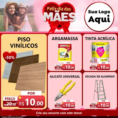 Modelo de Rede Social para Feed Facebook com o tema Feliz Dia Das Mães para Material para Construção