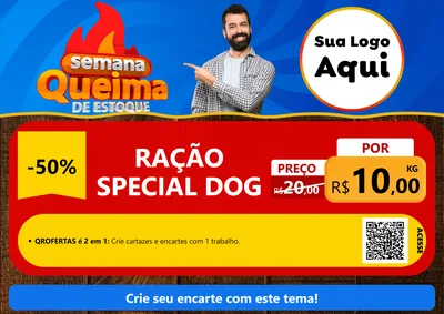 Modelo de Cartaz para Cartaz A4 Horizontal com o tema Semana Queima de Estoque para Pet Shop