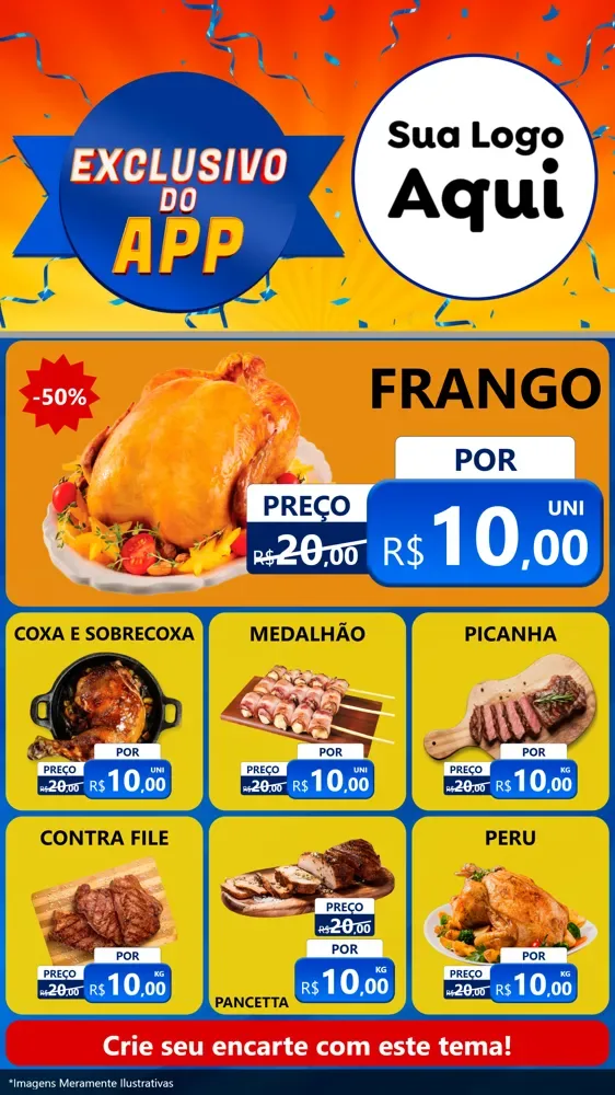 Modelo de Rede Social para Stories com o tema Exclusivo do Aplicativo para Assados