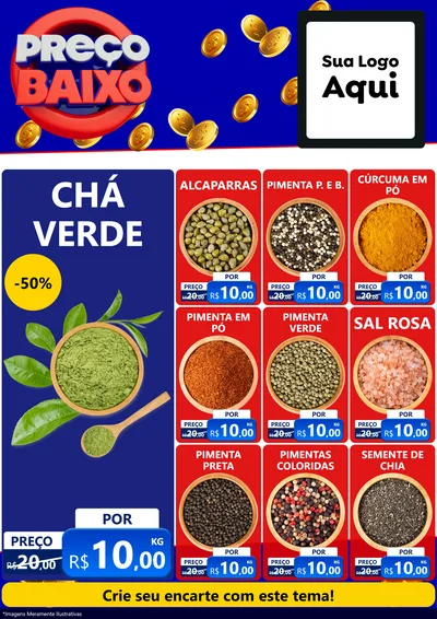 Modelo de Encarte para Encarte A4 Vertical com o tema Preço Baixo para Produtos Naturais