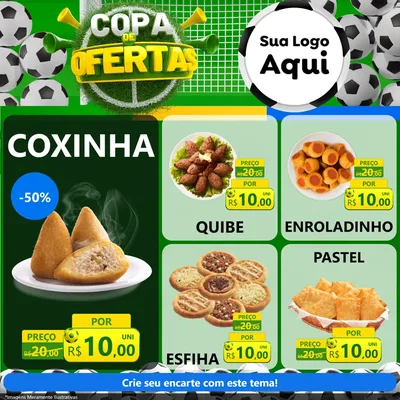 Modelo de Rede Social para Feed Facebook com o tema Copa De Ofertas para Salgadaria