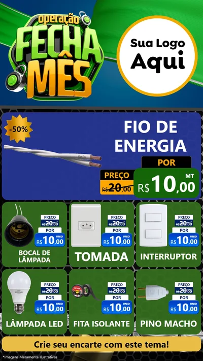 Modelo de Rede Social para Stories com o tema Operação Fecha Mês para Materiais Elétricos