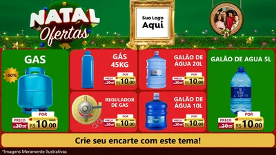 Modelo de TV para TV Horizontal com o tema Natal de Ofertas para Água e gás