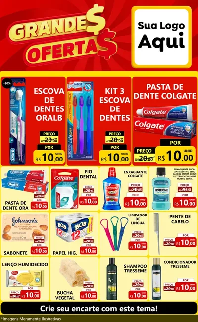Modelo de Encarte para Encarte Grande com o tema Grandes Ofertas para Higiene Pessoal