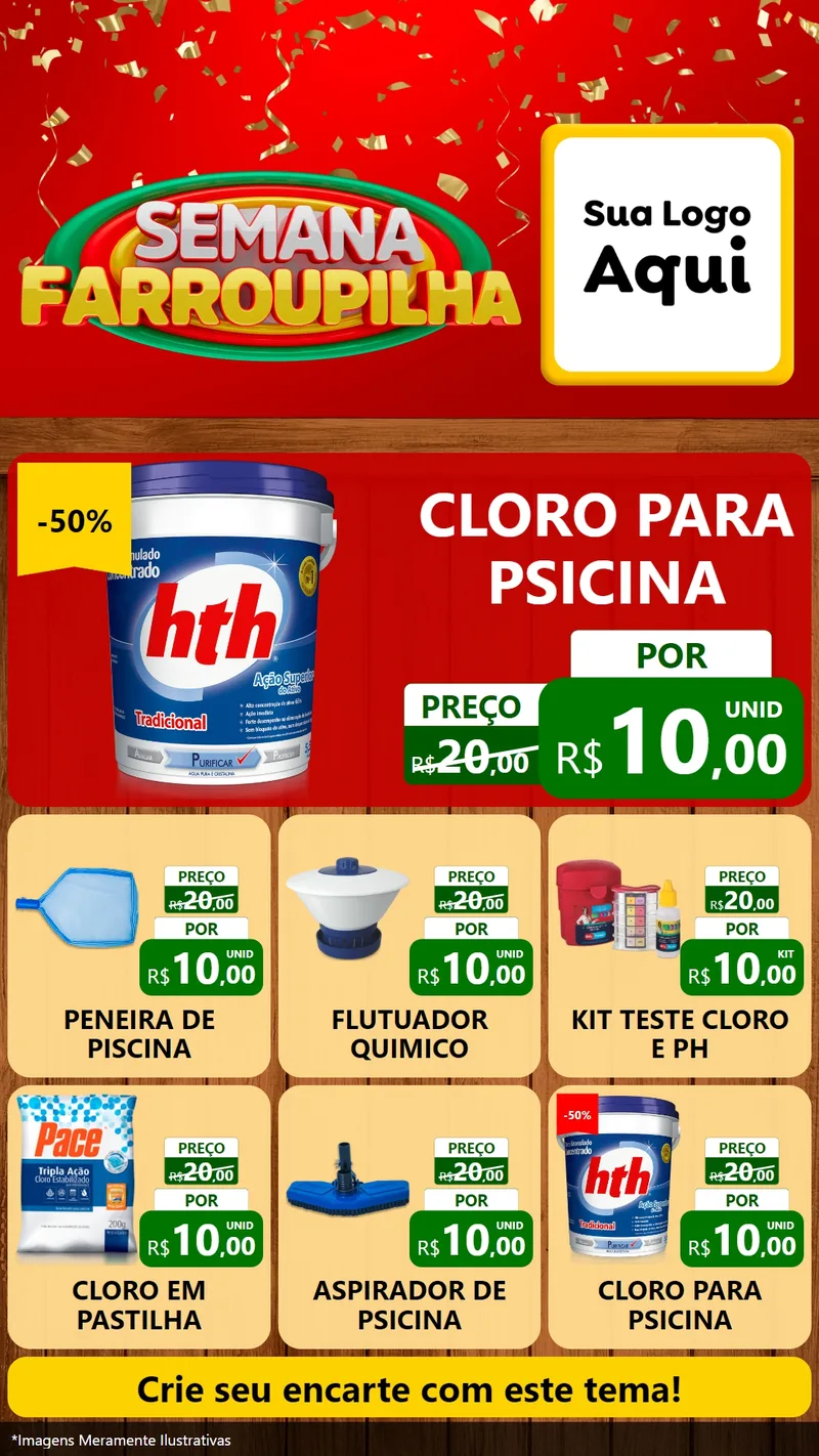 Modelo de Rede Social para Stories com o tema Semana Farroupilha para Produtos para Piscina