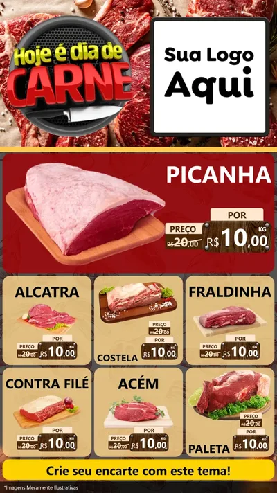 Modelo de Rede Social para Stories com o tema Hoje É Dia de Carne para Açougue