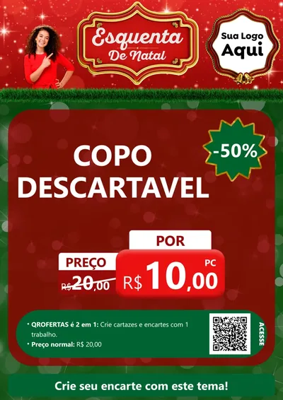 Modelo de Cartaz para Cartaz A4 Vertical com o tema Esquenta de Natal para Embalagens