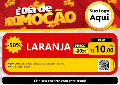 Modelo de Cartaz para Cartaz A4 Horizontal com o tema É Dia De Promoção para Hortifrúti