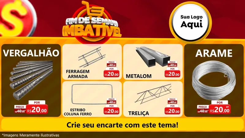 Modelo de TV para TV Horizontal com o tema Fim de Semana Imbatível para Ferragens