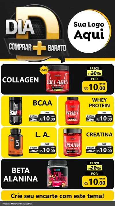 Modelo de TV para TV Vertical com o tema Dia D Mais Economia para Suplementos alimentares