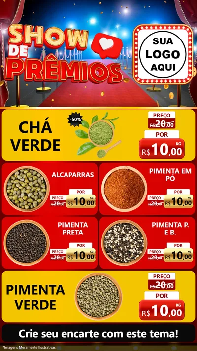 Modelo de TV para TV Vertical com o tema Show de Prêmios para Produtos Naturais