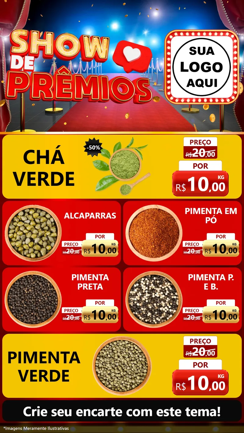 Modelo de TV para TV Vertical com o tema Show de Prêmios para Produtos Naturais