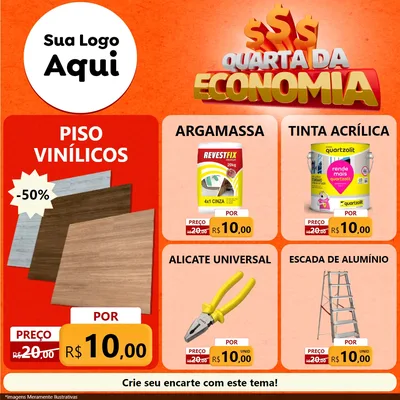 Modelo de Rede Social para Feed Facebook com o tema Quarta da Economia para Material para Construção