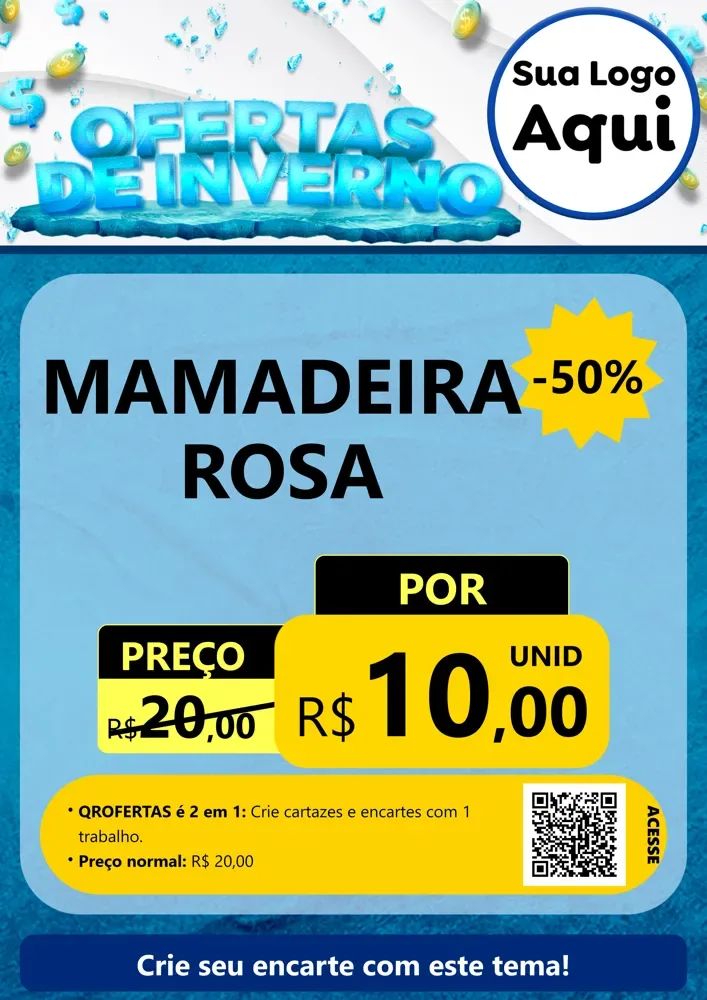 Modelo de Cartaz para Cartaz A4 Vertical com o tema Ofertas de Inverno para Bebês