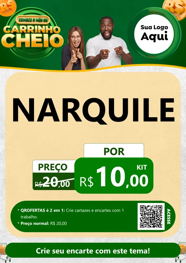 Modelo de Cartaz para Cartaz A4 Vertical com o tema Carrinho Cheio para Tabacaria